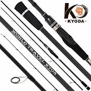 Фото спиннинг kyoda world travel, штекер 5 секций, длина 2,40 м, тест 14-56 гр, carbon t-30