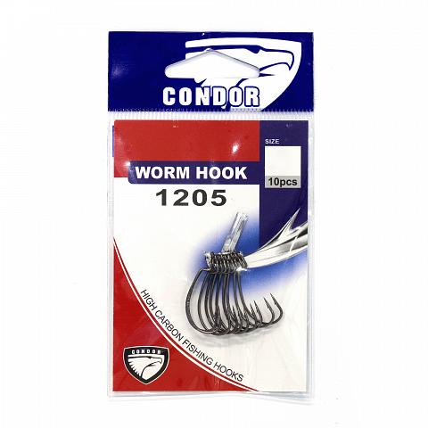 Фото крючок офсетный condor worm hook №8 bn (50 шт/упак)