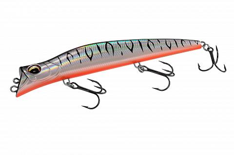 Фото воблер kyoda pocky minnow-130f, длина 130 мм, вес 17,5  гр, цвет p1039 заглубление 0,1 - 0,2 м.