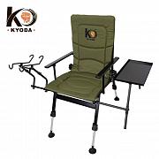 Фото кресло карповое "kyoda" 53х46х48/90-100, цвет хаки (компл.: столик для прикорма, 2 держателя удилищ)
